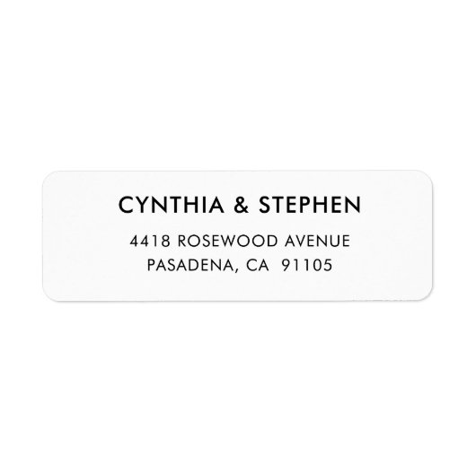 Étiquette Modern Elegant Simple Wedding Return Address (Devant)