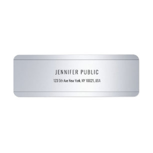 Étiquette Modern Elegor Silver Adresse de retour