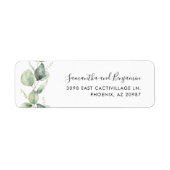 Étiquette Modern Eucalyptus Greenery Mariage Adresse de reto (Devant)