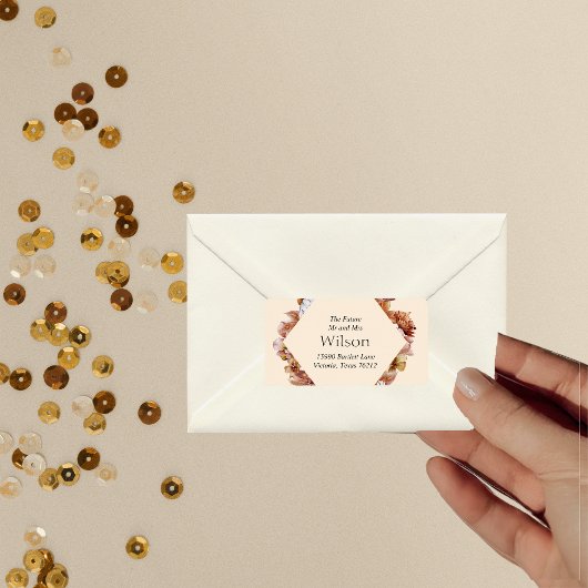 Étiquette Modern Fall Orange BOHO Adresse de retour