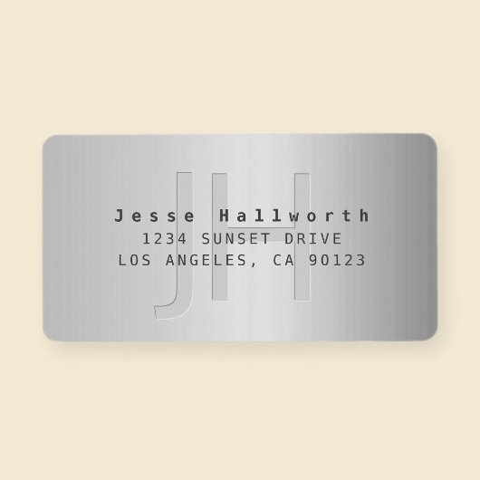 Étiquette Modern Faux Metal Adresse de retour