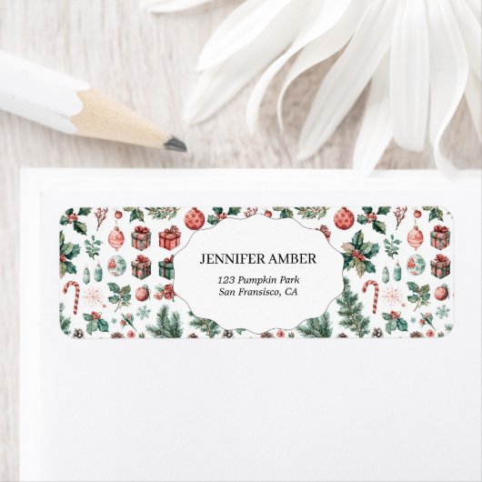 Étiquette Modern Festive Holiday Simple Rustic Boho (En situation)