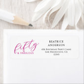 Étiquette Modern Fifty and Fabulous 50th Birthday Party (En situation)