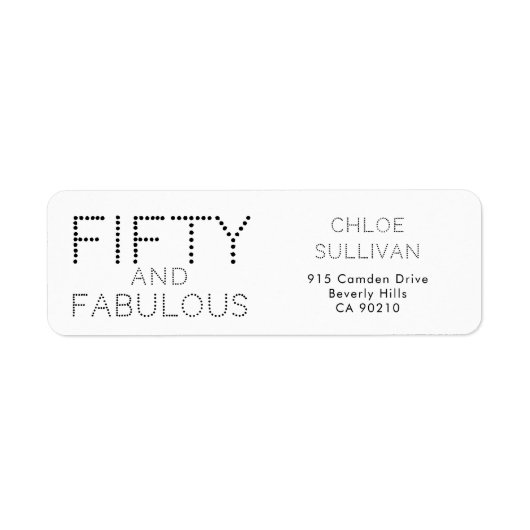 Étiquette Modern Fifty and Fabulous Bold 50th Birthday Party (Devant)