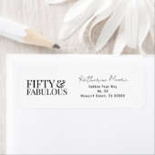 Étiquette Modern Fifty and Fabulous Bold 50th Birthday Party (En situation)