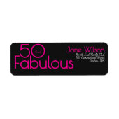Étiquette Modern Fifty and Fabulous Bold 50th Birthday Party (Devant)