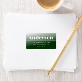 Étiquette Modern Forest Green Ombre Adresse de retour (En situation)