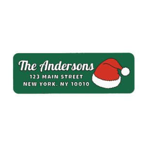 Étiquette Modern Funny Cute Santa Hats Adresse de retour per