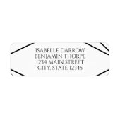 Étiquette Modern Geometric Black and White Wedding (Devant)