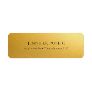 Étiquette Modern Glamor Gold Elegant Golden Adresse de retou