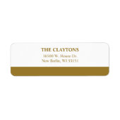 Étiquette Modern Gold Bar Return Address Labels (Devant)