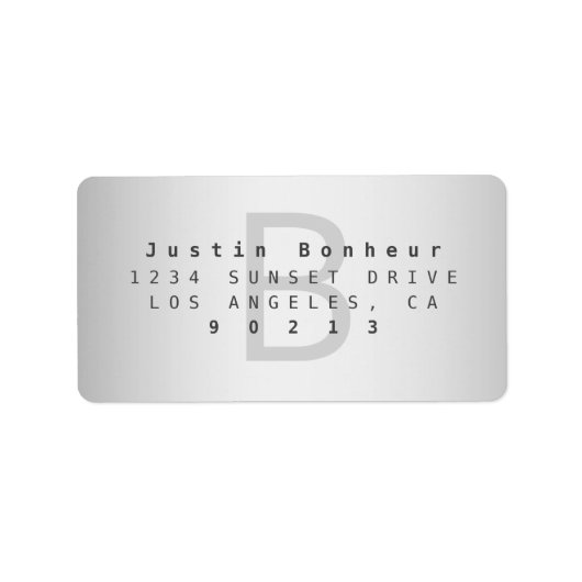 Étiquette Modern Gradient Gris Adresse de retour (Devant)