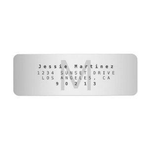 Étiquette Modern Gradient Gris Adresse de retour
