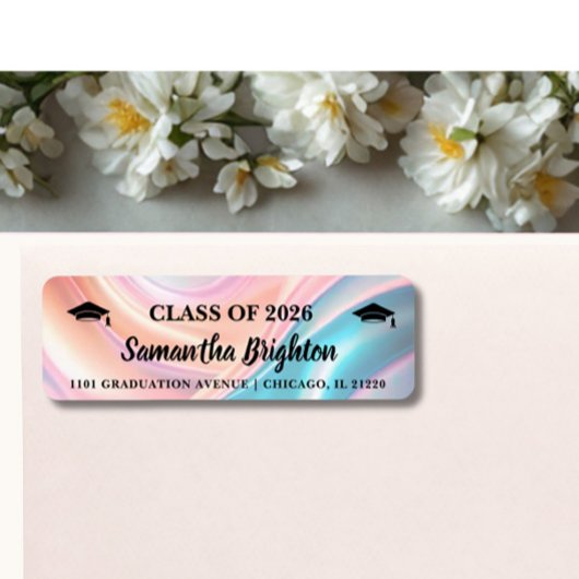 Étiquette Modern  Graduation Return Address