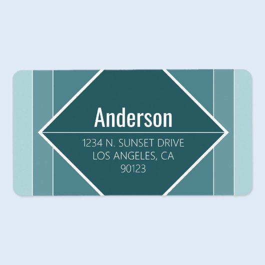 Étiquette Modern Grayish Green Geometric Return Address 