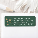 Étiquette Modern Green Starry Holiday Adresse de retour<br><div class="desc">Modern Green Starry Holiday Adresse de retour Label *pas de vrai feuille</div>