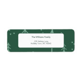 Étiquette Modern Green Winter Tree Holiday Return (Devant)