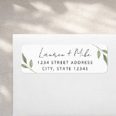 Étiquette Modern Greenery Wedding Return Address Labels