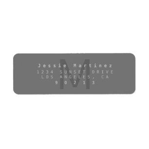 Étiquette Modern Gris Adresse de retour