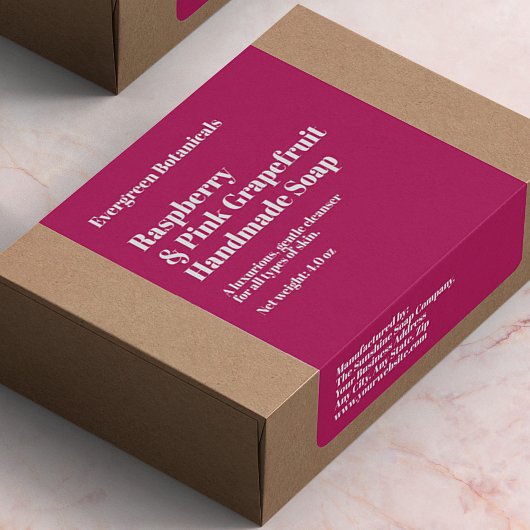 Étiquette Modern Hot Pink Soap Packaging Label