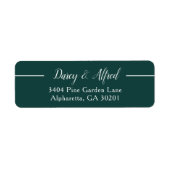 Étiquette Modern Hunter Green Mariage élégant Adresse de ret (Devant)