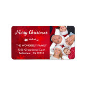 Étiquette Modern Joyer Noël Photo Retour Adresse (Devant)