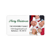 Étiquette Modern Joyer Noël Photo Retour Adresse (Devant)