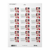 Étiquette Modern Joyer Noël Photo Retour Adresse (Feuille entière)