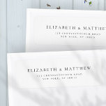 Étiquette Modern Minimalist Elegant Wedding Return Address<br><div class="desc">Composed of simple straight lined frames with modern serif typography. These elements are simple,  timeless,  and modern.. 

This is designed by White Paper Birch Co. exclusive for Zazzle.

Available here:
http://www.zazzle.com/store/whitepaperbirch</div>