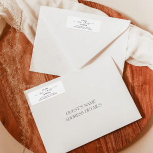 Étiquette Modern Minimalist Wedding Return Address Label