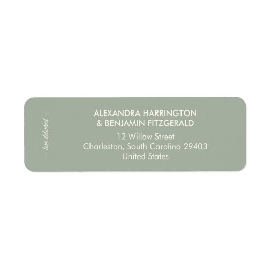 Étiquette Modern Minimalist Wedding | Sage Green Timeless  (Devant)