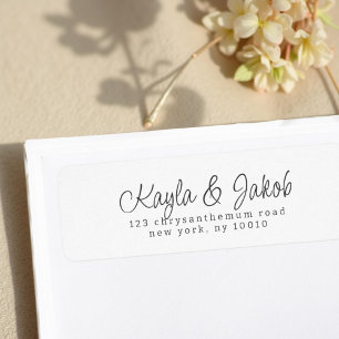 Étiquette Modern minimaliste Élégant Mariage Adresse de reto