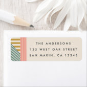 Étiquette Modern Mixte Stripes Holiday Return Adresse (En situation)