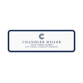 Étiquette Modern Navy Blue Border Custom Stationery Address (Devant)