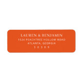 Étiquette Modern Orange Minimalist (Devant)