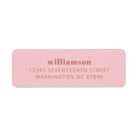 Modern Pink and Taupe Nom Adresse de retour