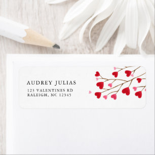 Étiquette Modern Pink Red Hearts Baby shower Adresse de reto