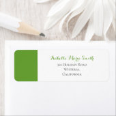 Étiquette Modern Plain Green & White Mariage Adresse de reto (En situation)