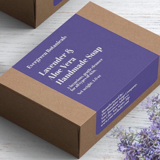 Étiquette Modern Purple Soap Packaging Label