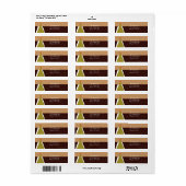 Étiquette Modern Retro Arbre de Noël Adresse de retour (Feuille entière)