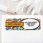 Étiquette Modern Retro Superhero Comic Book Retour Adresse (En situation)