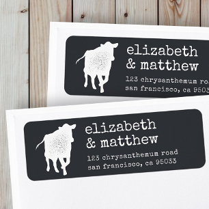 Étiquette Modern Rustic Country Farmhouse Adresse du Mariage