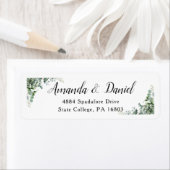 Étiquette Modern Rustic Floral Custom Wedding Adresse de ret (En situation)