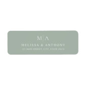 Étiquette Modern Sage Green Minimal Wedding Return Address (Devant)