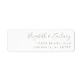 Étiquette Modern Sage Green Script Adresse de retour (Devant)