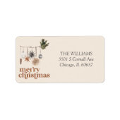 Étiquette Modern Scandi Boho Joyeux Noël Adresse de retour (Devant)