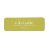 Étiquette Modern Script Chartreuse Citrus Monogram Wedding (Devant)