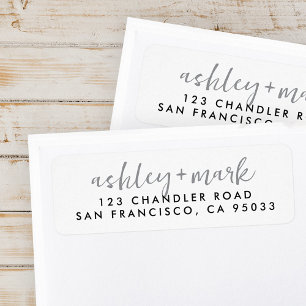 Étiquette Modern Script Elegant Chic Mariage Adresse de reto