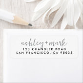 Étiquette Modern Script Elegant Chic Mariage Adresse de reto (En situation)