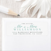 Étiquette Modern Script Future M. Mme Mariage Retour Adresse (En situation)